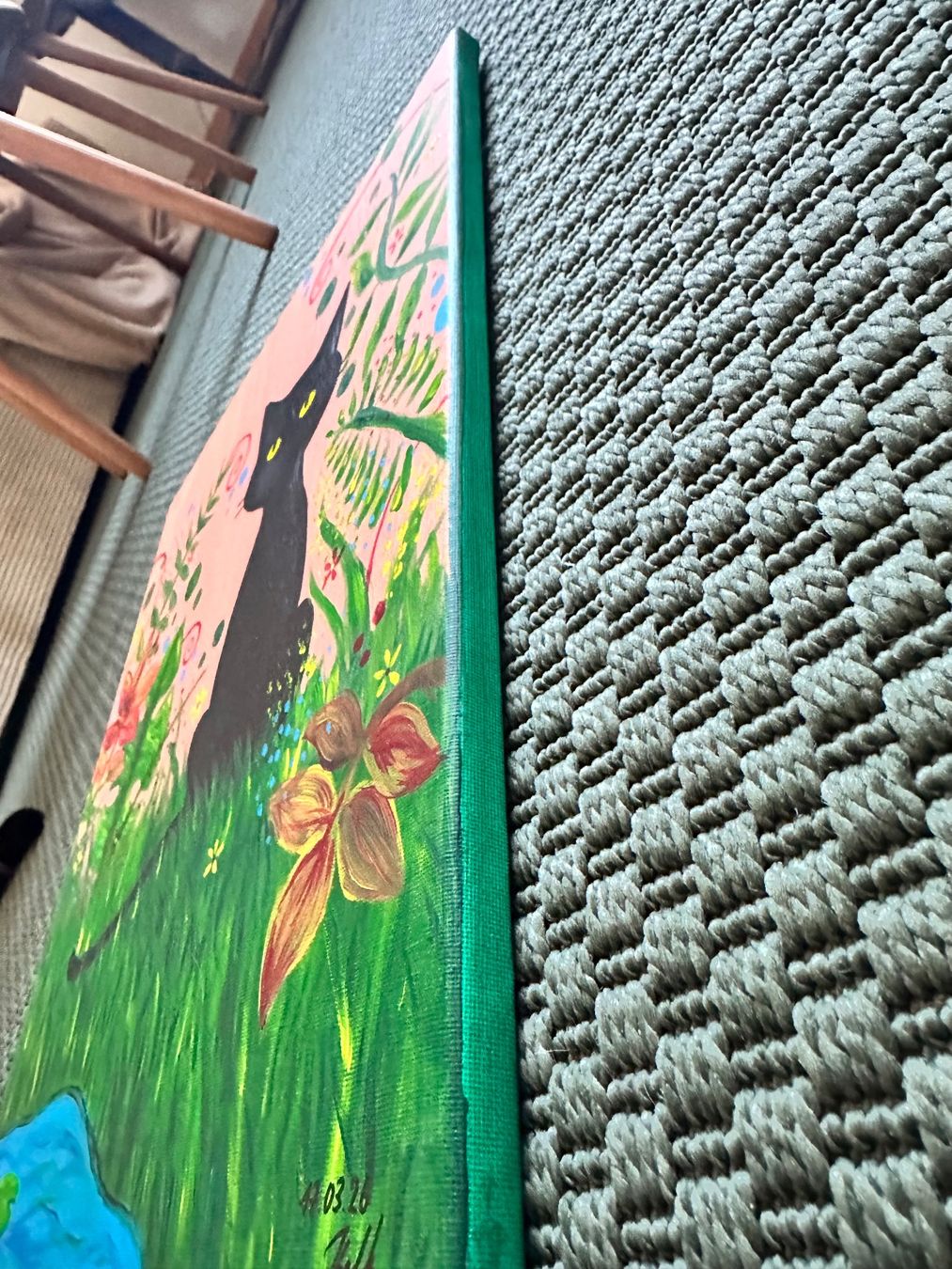 Dipinti: Peinture sur toile chat noir – Nuovo (secondo la descrizione) da marnand venduto da kel_6mxl 3