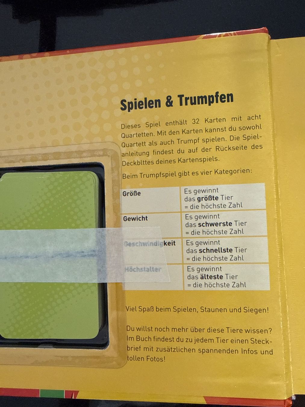 Bücher: NEU! Quartettbuch Tierrekorde mit Spielkarten – Neu und originalverpackt aus Schönenwerd von d.chiara 3