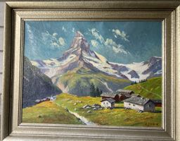 E. JANIN (1881-1962) Matterhorns 98x78cm
