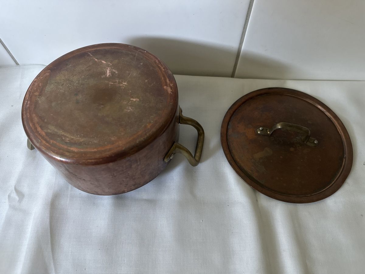 Pfannen: Kupfertopf mit Messinggriffen & Deckel 16 cm Durchmesser – Gebraucht aus Zürich von Chaeffeler 3
