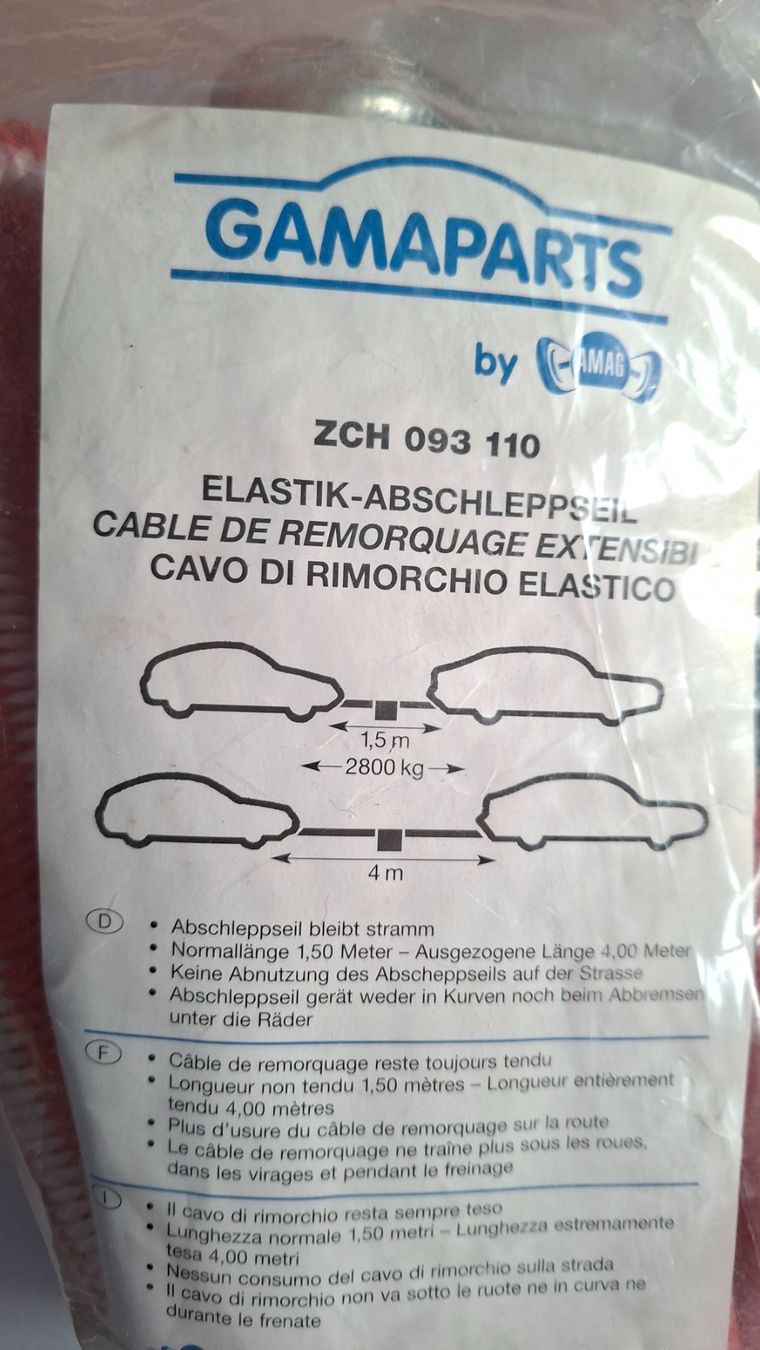 Corde di traino: Elastisches Abschleppseil von Gamaparts, 1.5 -4 m! – Usato da Opfikon venduto da Diversamente 2