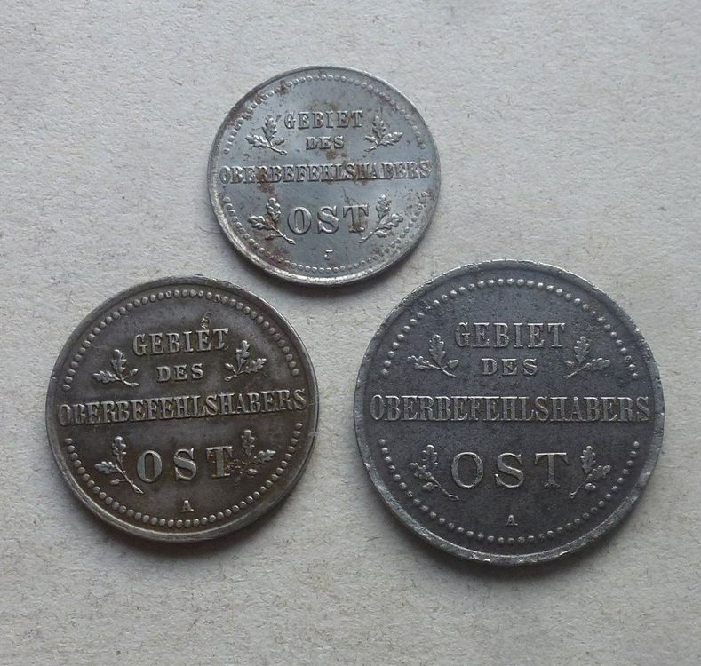 Gebiet des Oberbefehlshaber Ost, 1, 2 und 3 Kopeken 1916 Kaufen auf