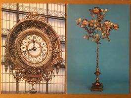 2x Postkarten Uhr & Skulptur