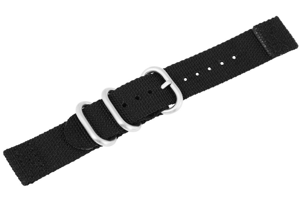 Nato Uhrenband Nylon 20mm schwarz Neu 2
