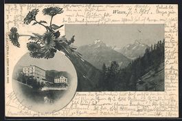 Wiesen, Hotel Bellevue, Bergpanorama, Bl