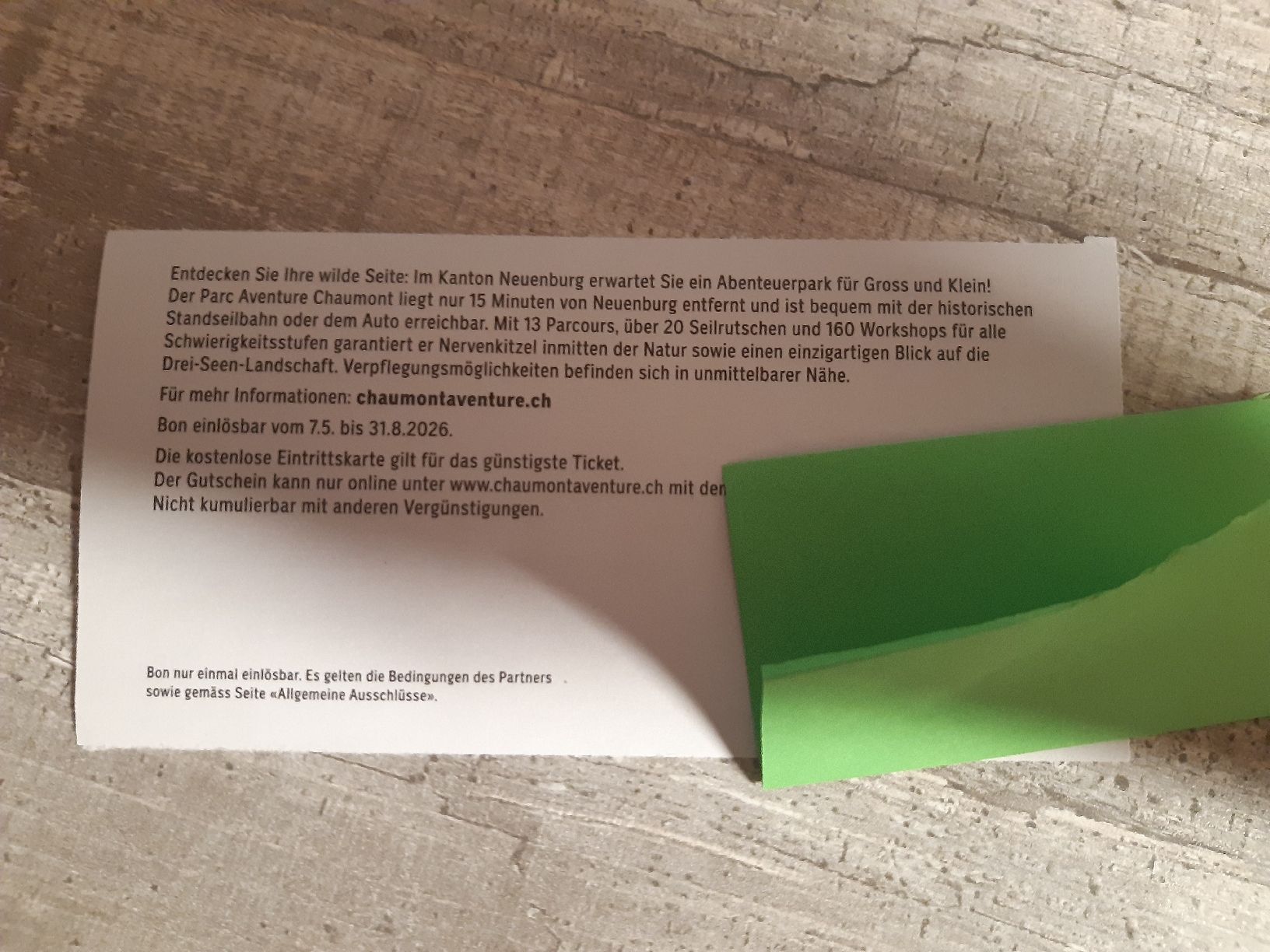 Buoni: Parc Aventure Chaumont 3 für 2 – Nuovo (secondo la descrizione) da Toffen venduto da Gwunderegge77 1