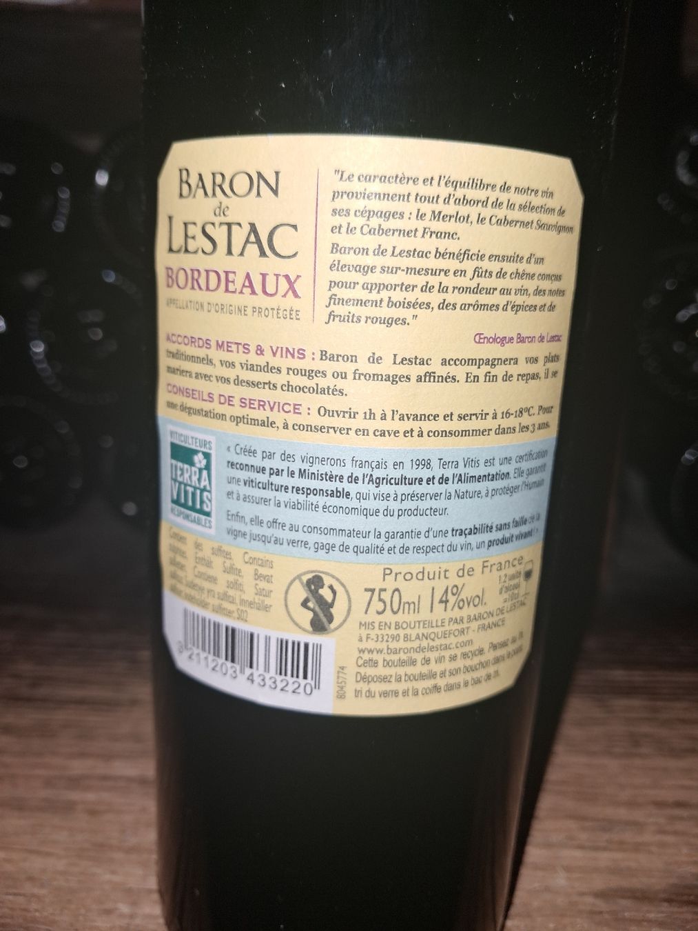 Vino: Baron de Lestac Bordeaux 2023 – Nuovo e nell'imballaggio originale da Le locle venduto da juliensaran 3