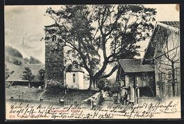 AK Adelboden, Motiv der Kirche, 1903