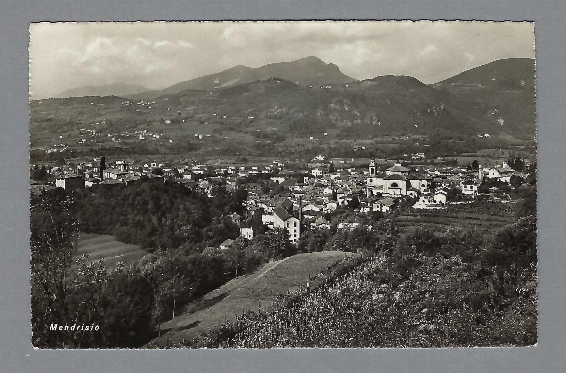 Cartoline postali: 1949, MENDRISIO, PANORAMA – Usato da Pura venduto da ulisse1957
