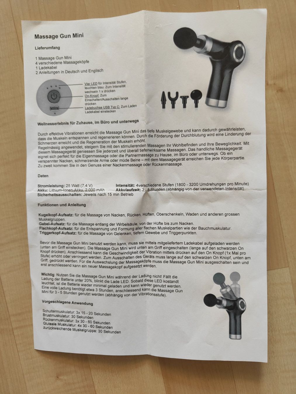 Dispositivi per massaggi: Faszienpistole Mini Folding KH-730 – Usato da Niederhasli venduto da Floete1 2