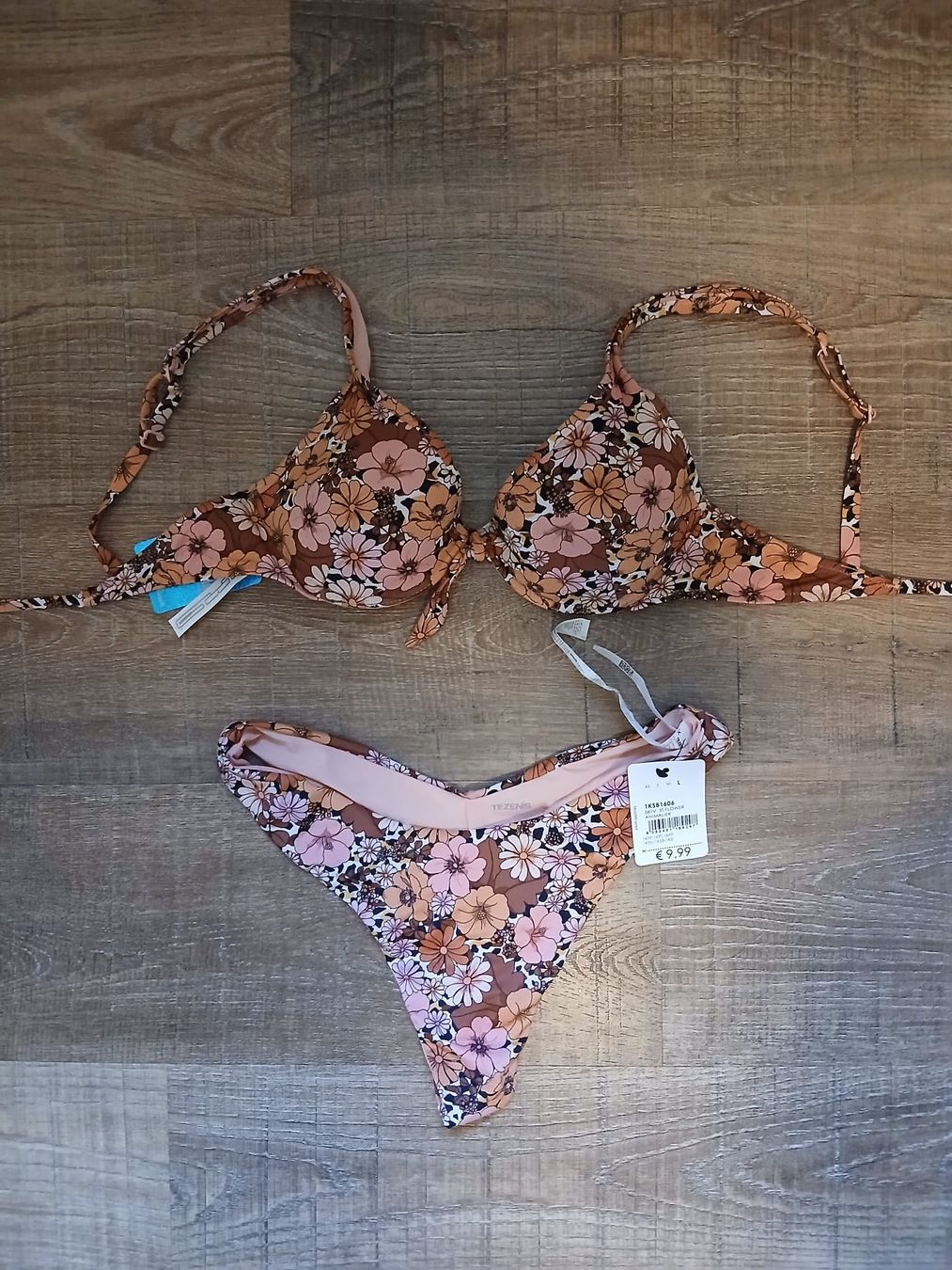 Tezenis Costumi da bagno & Bikini: Bikini Blumenmuster braun-pink Grösse 38 – Nuovo (secondo la descrizione) da Balsthal venduto da Leila_Luna 1