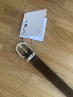 Zara Gürtel Wildleder-Imitat, dunkelbraun/gold