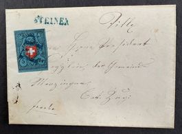 FALTBRIEF SCHWEIZ 1850 RAYON I OHNE KREUZFASSUNG MIT ATTEST