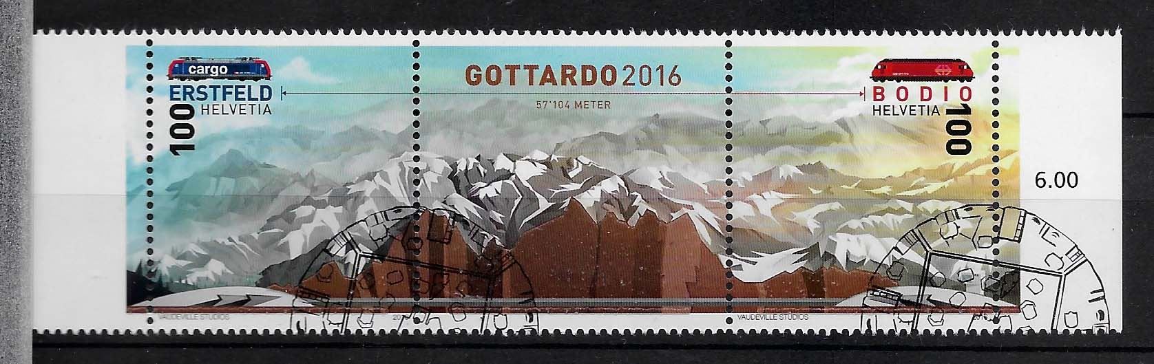 Tutti i francobolli: M1588 - Gotthard se tenant  1er jour – Usato da Trélex venduto da Phil_Albert