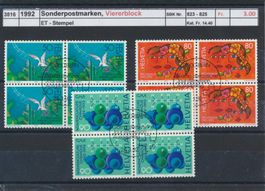 1992 "Sonderpostmarken", Viererblock, gestempelt