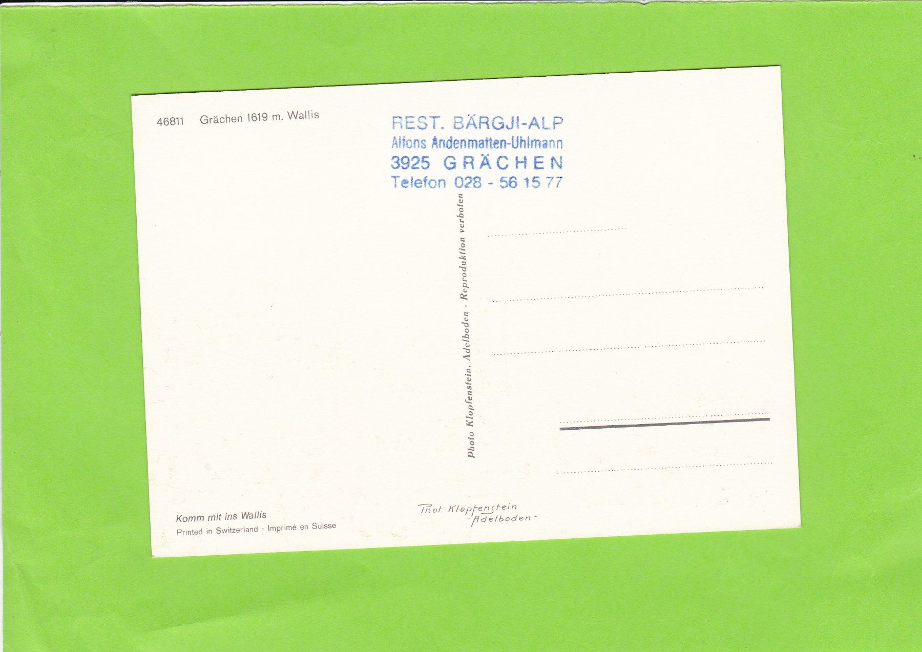 Cartoline postali: Grächen – Usato da St. Peterzell venduto da neckertal 1