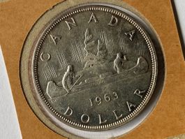 Canada 1 Dollar 1963 Elizabeth ll Silber Argent 800