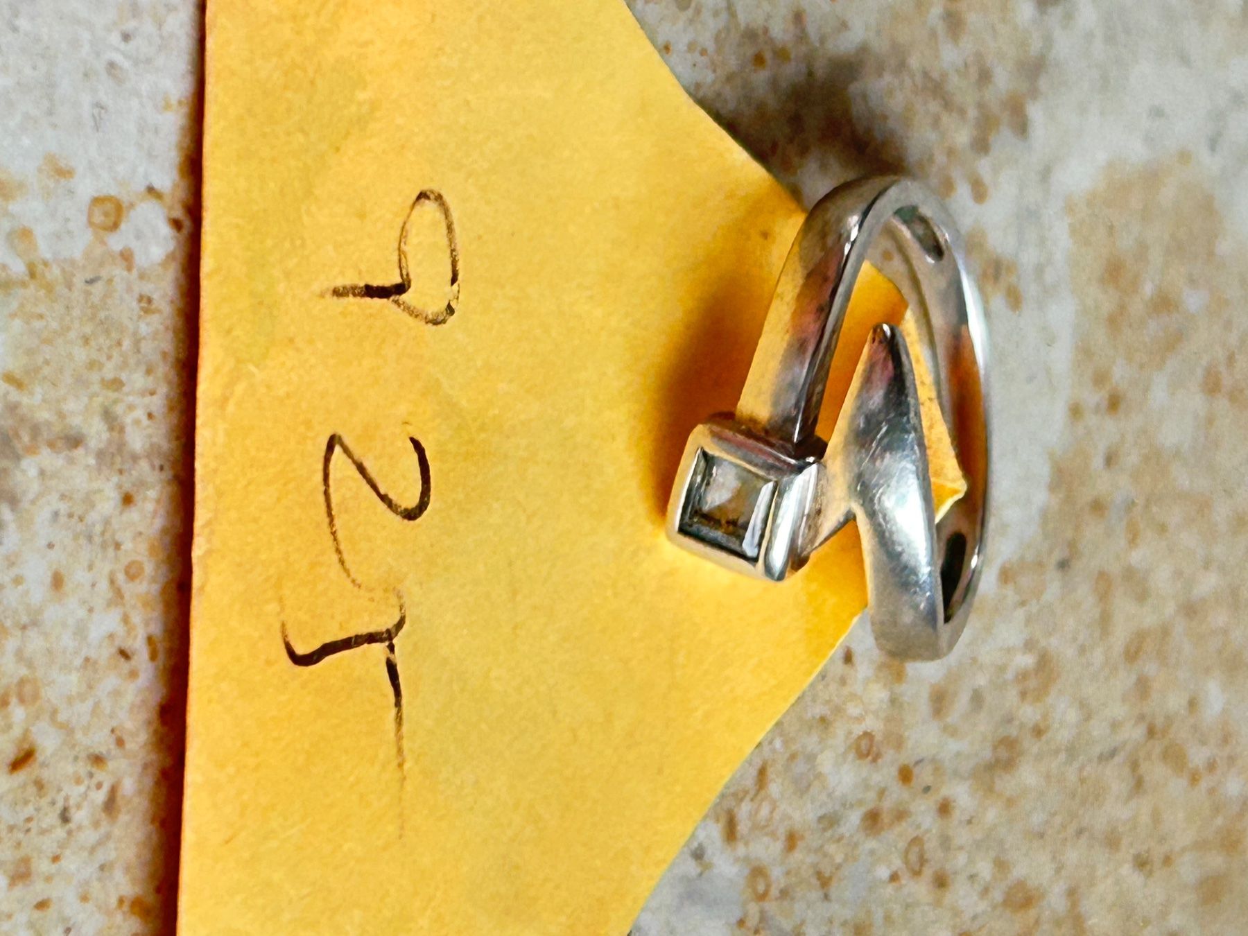 Anelli: Silber Ring mit blauem Stein (Grösse 50) – Usato da Dittingen venduto da Bijoubelle 8