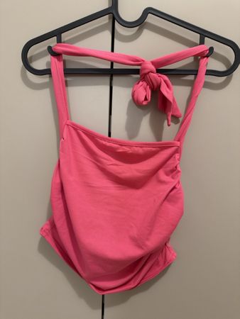 Halter neck top pink polyester blend size M