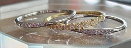 Ringe 3er- Set Silber und Gold mit Zirkonia 