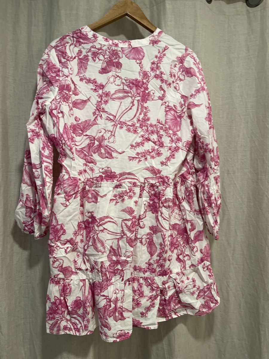Zara Kleider: Zara Kleid Soft Baumwolle Weiss/Pink, L, Versand + 9.- – Gebraucht aus Meilen von ana9 1