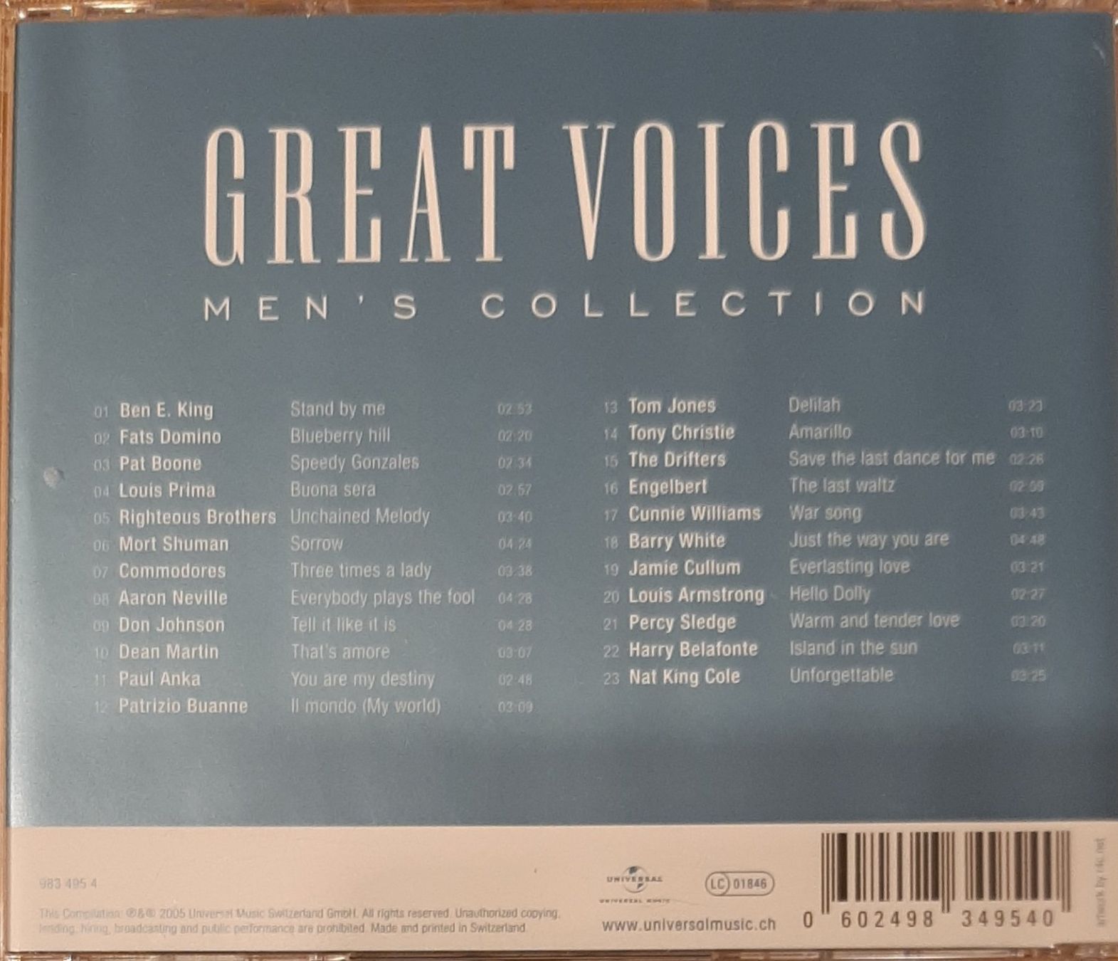 CDs: Great Voices - Men's Collection, Pop & Rock Compilation 2005 – Gebraucht aus Schönenberg TG von Gregordini 1