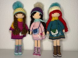 Handgemachte Amigurumi Wintermädchen - Puppen