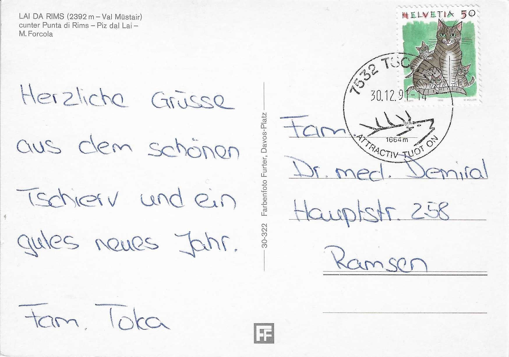 Cartoline postali: Lai Da Rims Val Müstair GR – Usato da Rothrist venduto da Stranglehold 1