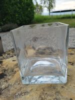 Handgemachte Glasvase, quadratisch, Blumenvase, Top Zustand
