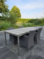 Zebra Premium Gartentisch Altholz Teak & 6 Mazuvo Stühle