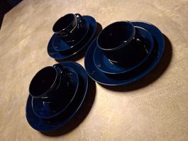 Bleu nuit 9 pièces marque Arabia Finland tasse - assiette