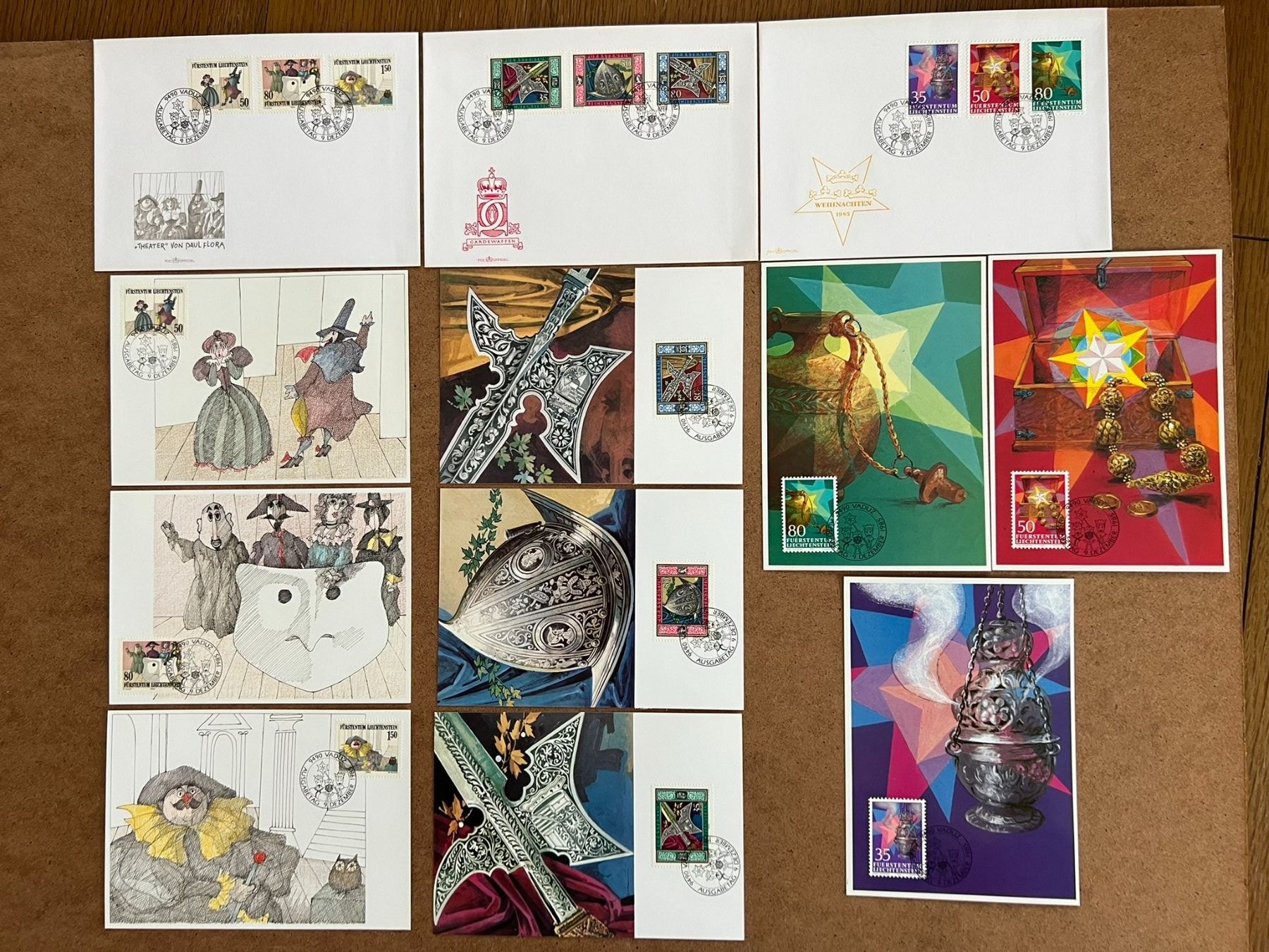 Tutti i francobolli: Ersttagsbriefe FDC Lichtenstein Dez. 1981 - März 1995 – Nuovo e nell'imballaggio originale da Leuggern venduto da Maceio100 4