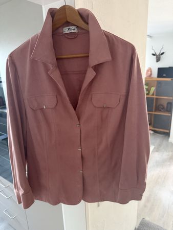 Rosa Bluse im Wildlederlook, Gr. 44- Top Zustand!