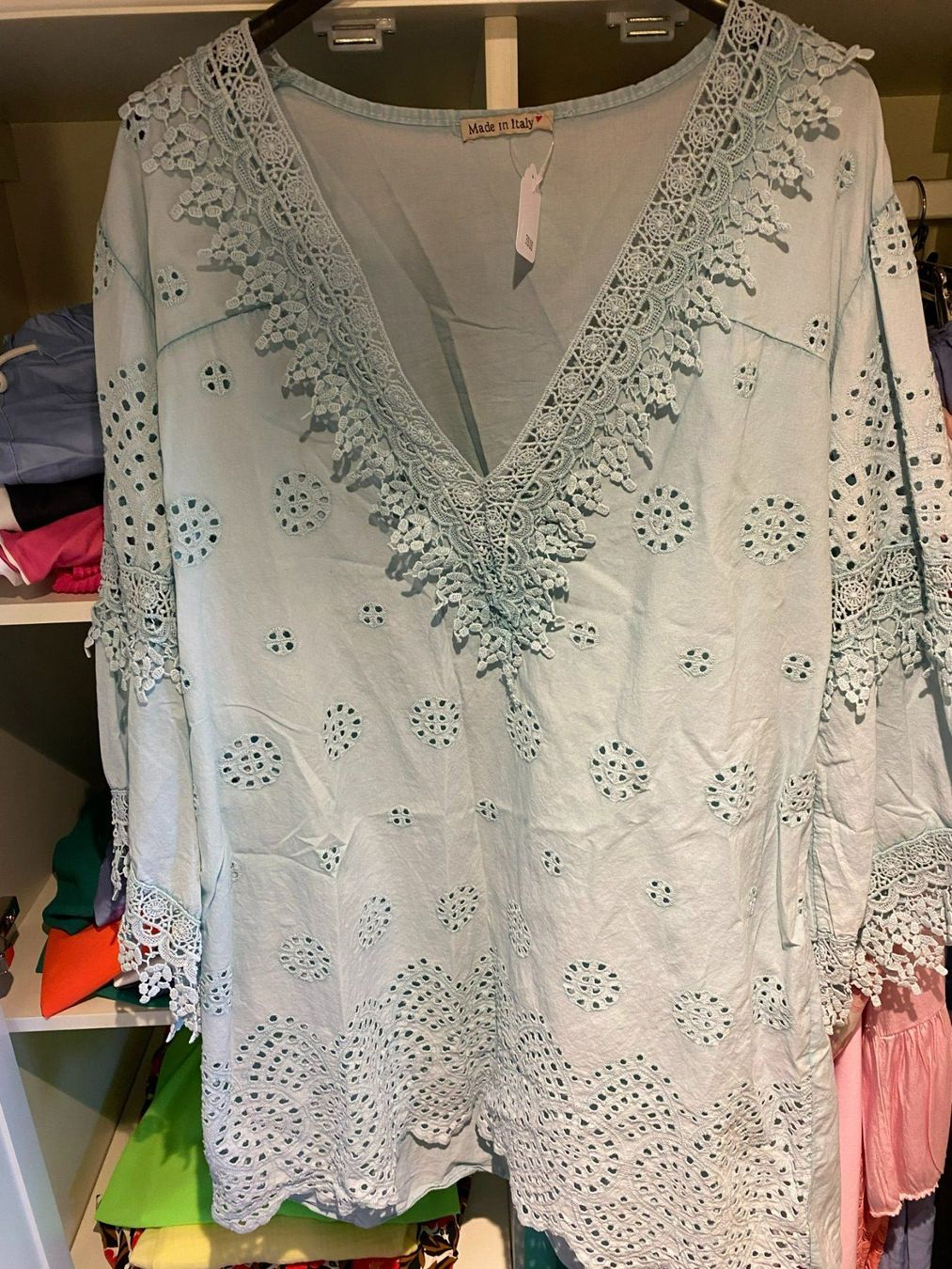 Camicette: DAMEN BLUSE TÜRKIS – Nuovo e nell'imballaggio originale da Meienried venduto da ManuelaBoutique 4