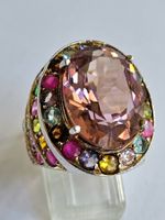 Wunderschöner Ring mit Amethist und viel bunten Edelsteinen!