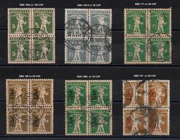1933 TELLKNABE MIT ARMBRUST Diverse quartine oblit.