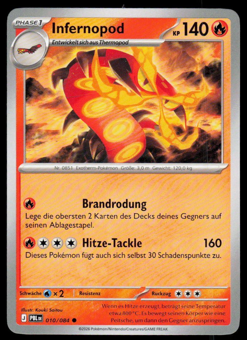 Pokémon Sammelbilder & Trading cards: Pokemon Infernopod 010/084 – Gebraucht aus Herisau von Pokemon2025