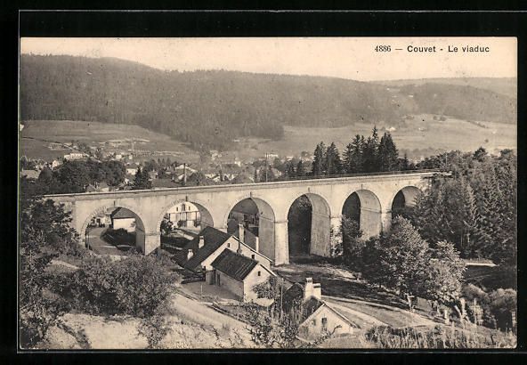Cartoline postali: AK Couvet, Le viaduc, 1911 – Usato da Berlin venduto da bartko-reher