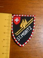VINTAGE Badge ST. MORITZ ST. GALLER STICKEREI ski /ch-wappen