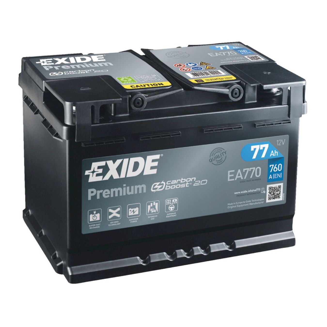 Batterie: Exide EA770 Autobatterie 77Ah 12V – Nuovo e nell'imballaggio originale da Bottighofen venduto da zaap
