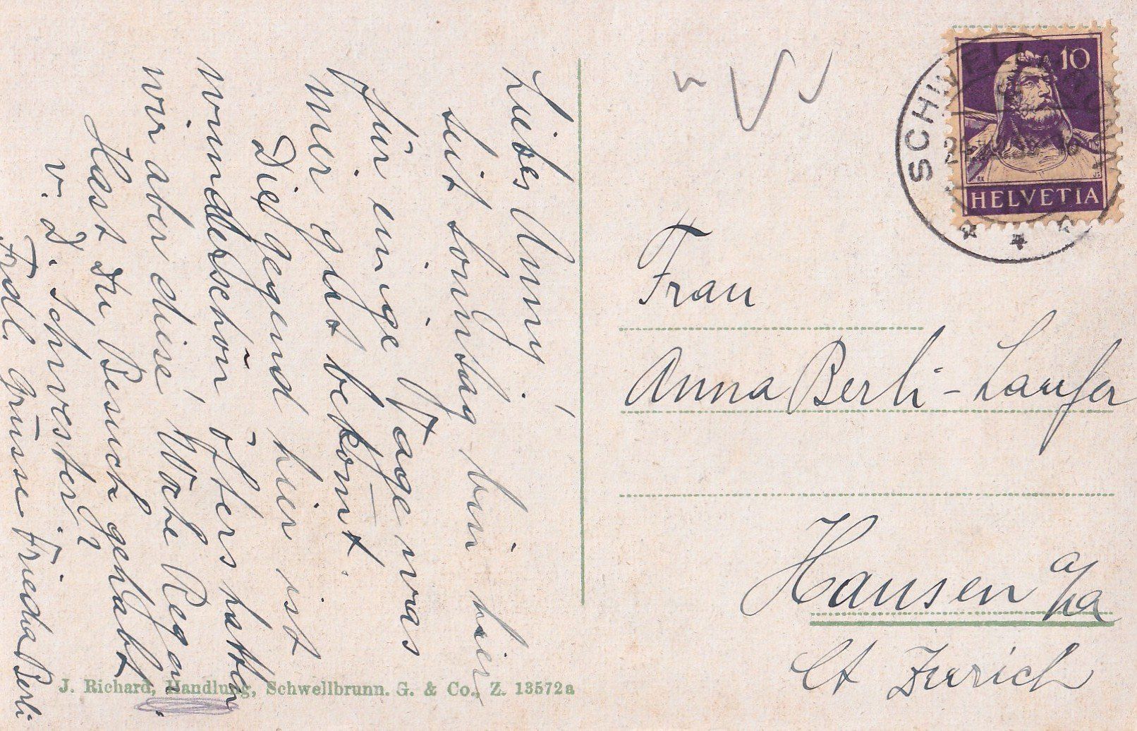 Cartoline postali: Schwellbrunn Dorfansicht – Usato da Olten venduto da clotaldi 1