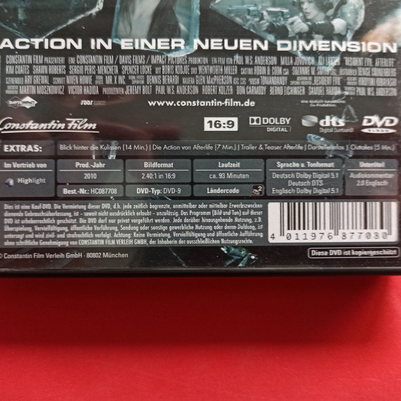 Tutti i DVDs: Resident Evil: Afterlife – Usato da Dübendorf venduto da kb86_MOVIE 2