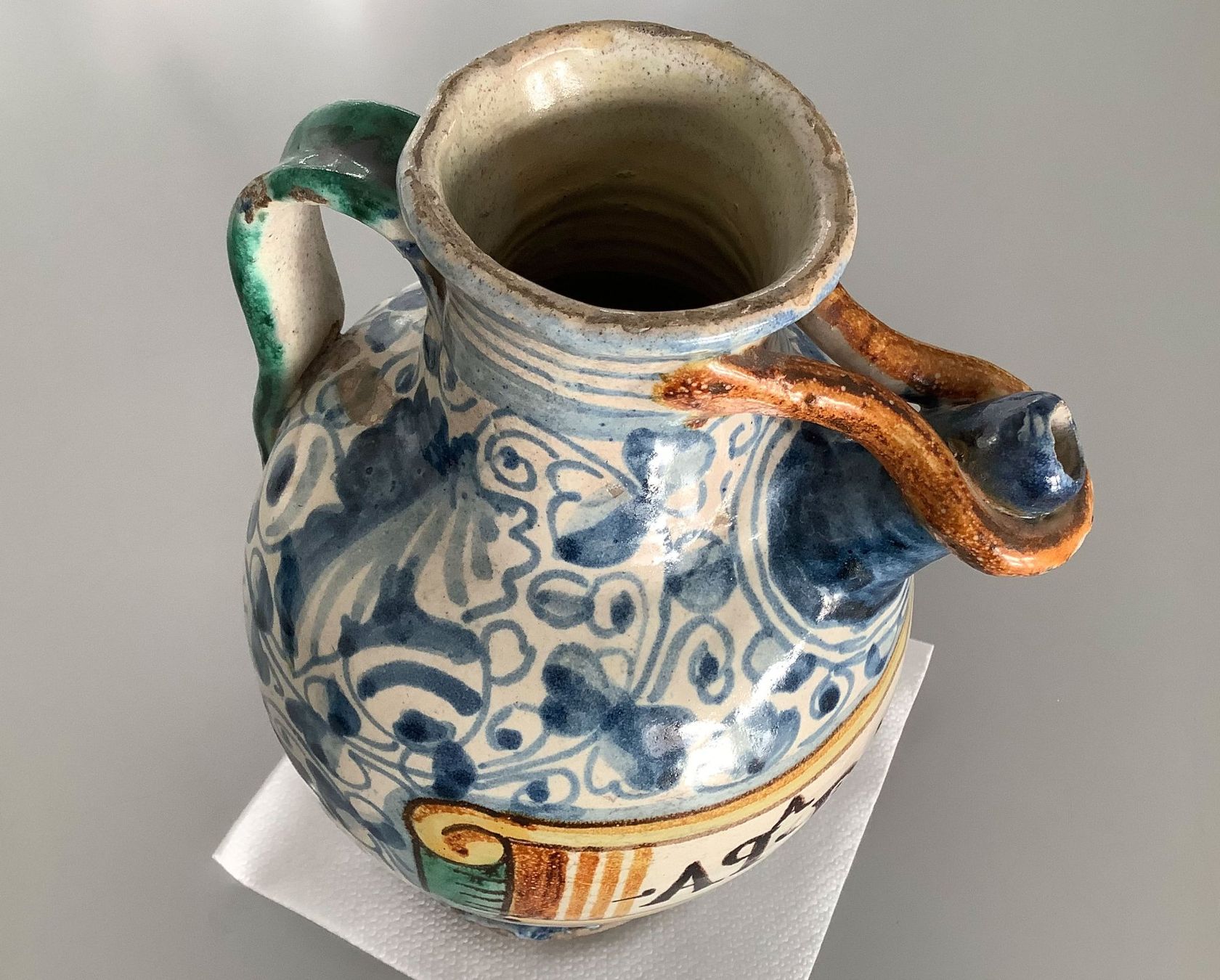 Caraffe: Florentinischer Keramik-Wasserkrug, handbemalt – Usato da Horw venduto da bgr2000 1