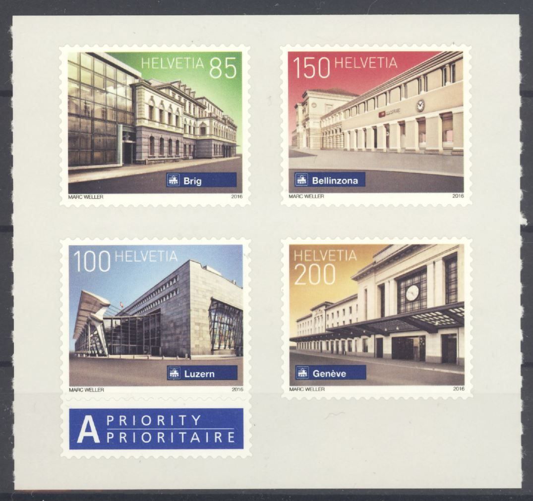 Alle Briefmarken: 2016, Dauermarken Schweizer Bahnhöfe ** – Neu (gemäss Beschreibung) aus Willisau von Vollstempel