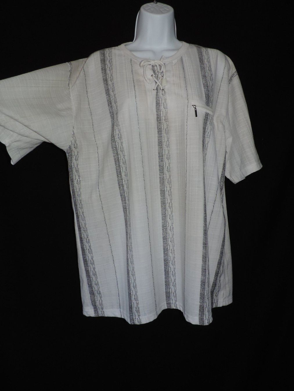 Hemden: T-shirt léger blanc à rayures grises – Gebraucht aus Genève von Axelle333 3