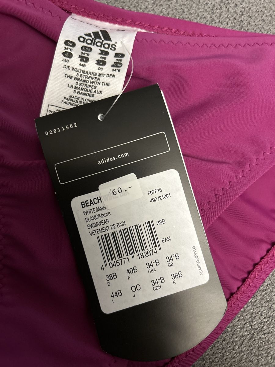 Adidas Costumi da bagno & Bikini: Bikini Adidas 38 / Oberteil 36B - Neu – Nuovo e nell'imballaggio originale da Corgémont venduto da Tania05 1
