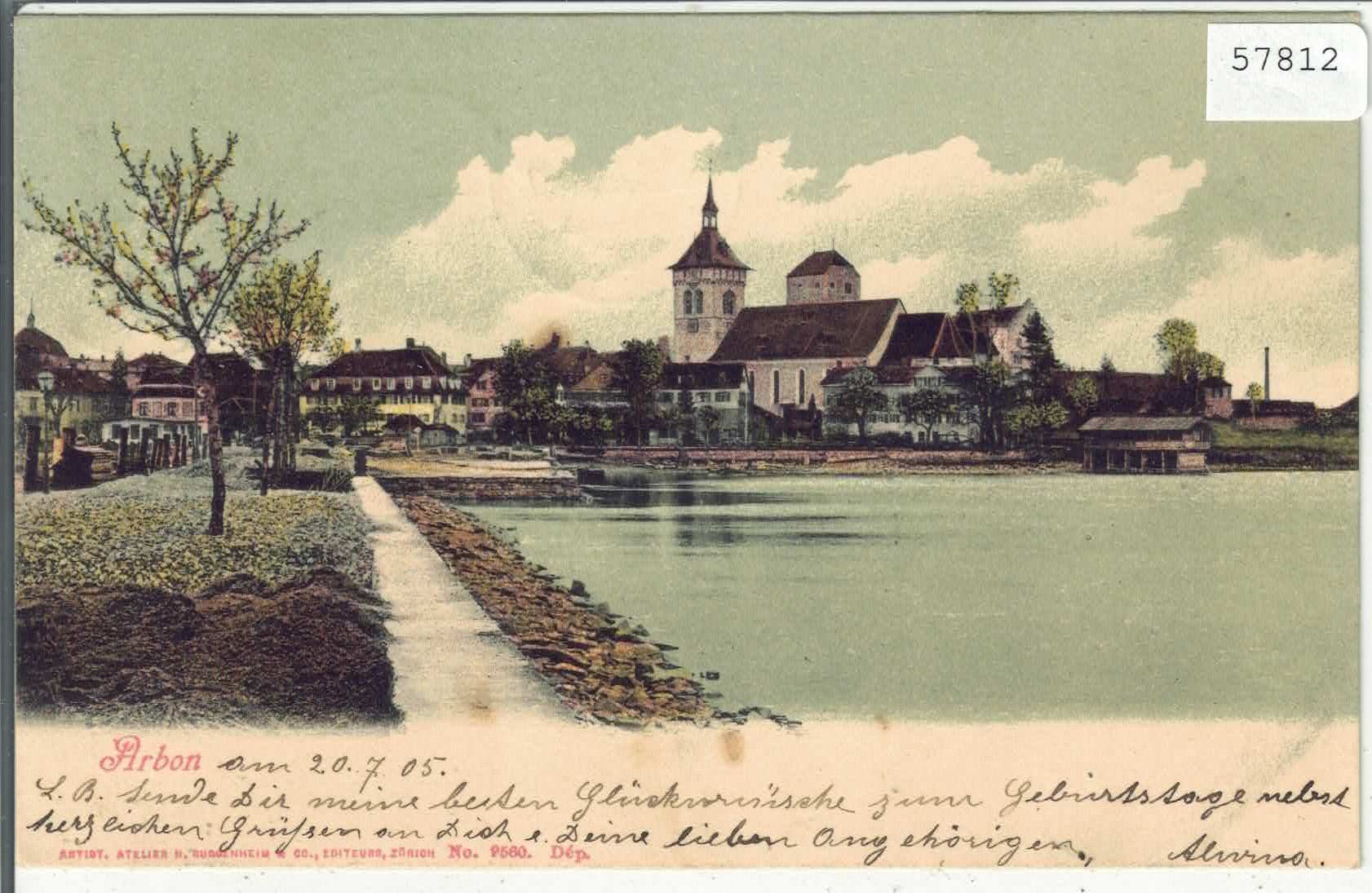 Cartoline postali: Arbon - Stadtpartie am See - Litho – Usato da Ettingen venduto da Kartenplanet