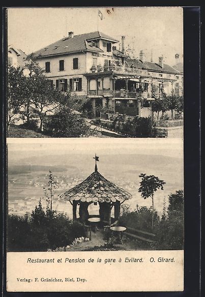 Cartes postales: Evilard, Restaurant et Pension de la gar – D'occasion à Berlin par bartko-reher