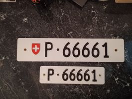 2x Nummernschild PTT Post 66661 ausrangiert