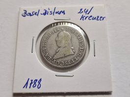 Basel Bistum  24 Kreuzer 1788 silber.selten